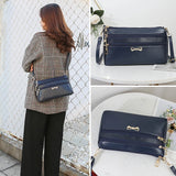 Women's Shoulder Bag Wax Leather Multi-layer Large-capacity Crossbody