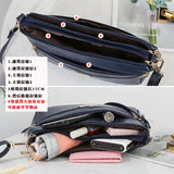 Women's Shoulder Bag Wax Leather Multi-layer Large-capacity Crossbody