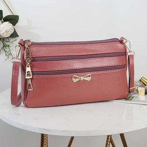Women's Shoulder Bag Wax Leather Multi-layer Large-capacity Crossbody