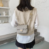 Women's Embroidery Crossbody Bag PU Leather Shoulder Bag