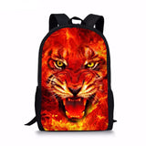 Wolf Print Schoolbags for Kids Bookbags Mochila Infantil Animal