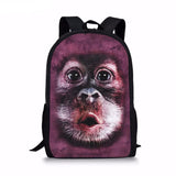 Wolf Print Schoolbags for Kids Bookbags Mochila Infantil Animal