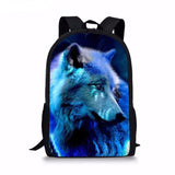 Wolf Print Schoolbags for Kids Bookbags Mochila Infantil Animal