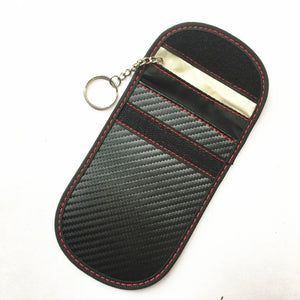 Carbon Fiber RFID Keychain Wallet Car Shield Key Case