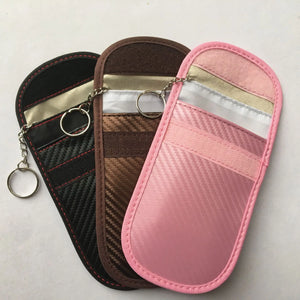 Carbon Fiber RFID Keychain Wallet Car Shield Key Case