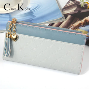 Women's Long Wallet with Multi-Card Slots and Zipper Pocket
