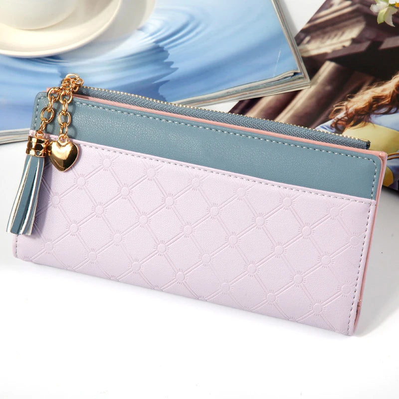 Women's Long Wallet with Multi-Card Slots and Zipper Pocket