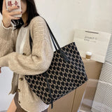 Large Capacity Canvas Tote Bag Retro Handbag Portable Shoulder Slung Bag
