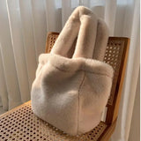 Soft Faux Fur Tote Plush Top-handle Bag Women Fluffy Handbag