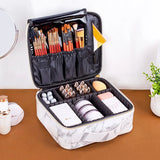 Marble Cosmetic Bag Partition Functional Portable Travel Storage Makeup Case