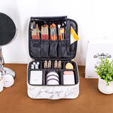 Marble Cosmetic Bag Partition Functional Portable Travel Storage Makeup Case