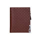 Men's Plaid Check Business Wallet with Zipper