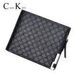 Men's Plaid Check Business Wallet with Zipper
