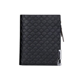 Men's Plaid Check Business Wallet with Zipper