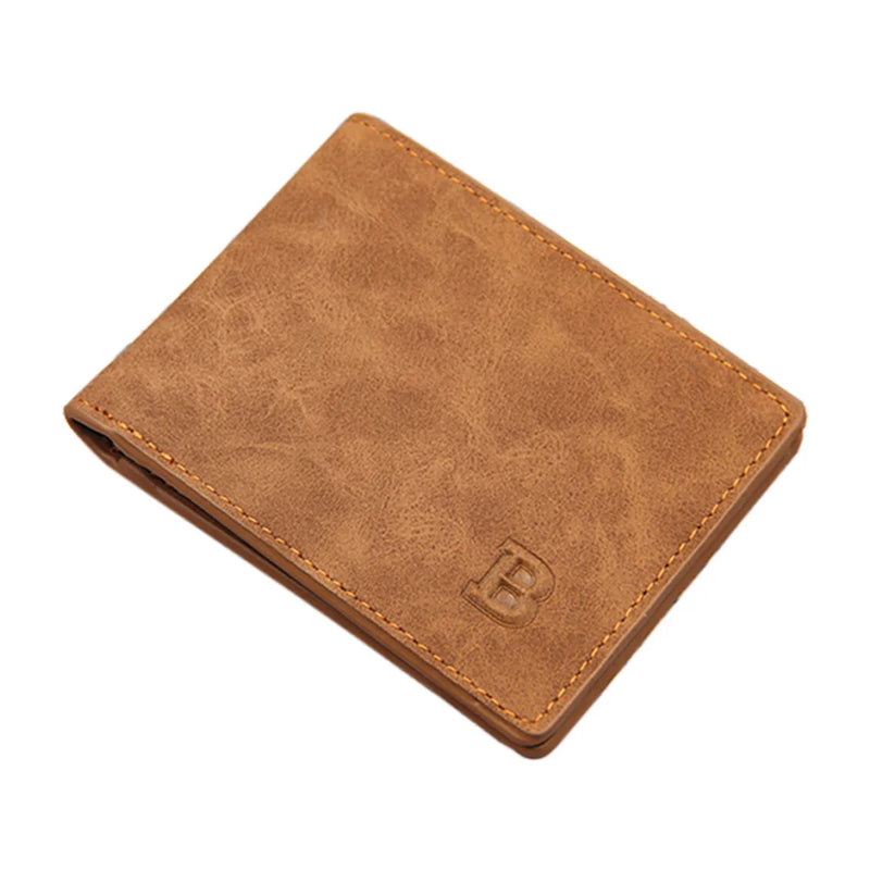 Men's Frosted Leather Wallet Retro Vertical Wallet