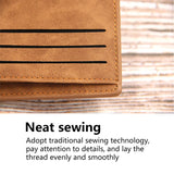 Men's Frosted Leather Wallet Retro Vertical Wallet