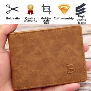 Men's Frosted Leather Wallet Retro Vertical Wallet