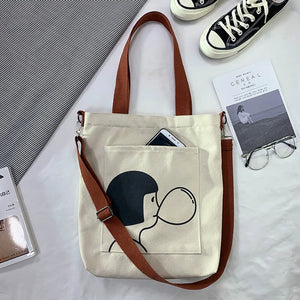 Canvas Japanese Messenger Bag Cartoon Women's Shoulder Bag