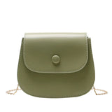 Retro Chain Shoulder Bag Mini Crossbody Solid Color PU Women Bag