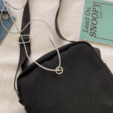 Canvas Messenger Bag with Doll Frog Design