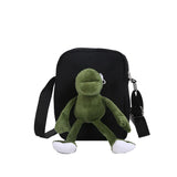 Canvas Messenger Bag with Doll Frog Design