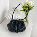 Soft Leather Handbag Pleated Cloud Shoulder Dumplings Bags Women Messenger Bag