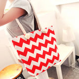 Canvas Striped Shoulder Beach Bag Floral Messenger Shopping Tote Casual Big Bag
