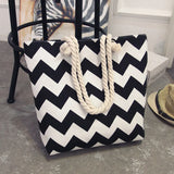 Canvas Striped Shoulder Beach Bag Floral Messenger Shopping Tote Casual Big Bag