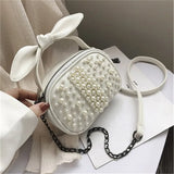 Sweet Solid PU Zipper Shoulder Messenger Bag