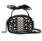Sweet Solid PU Zipper Shoulder Messenger Bag