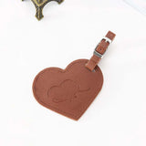 Love Heart Leather ID Address Holder Luggage Tag