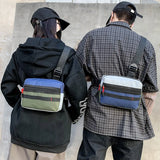 Tri-Strap Chest Bags Streetwear Chest Rig Pack Men Women Patchwork