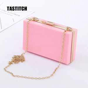Woman Acrylic Pink Evening Clutch Classic Lady Crossbody Shoulder Bags