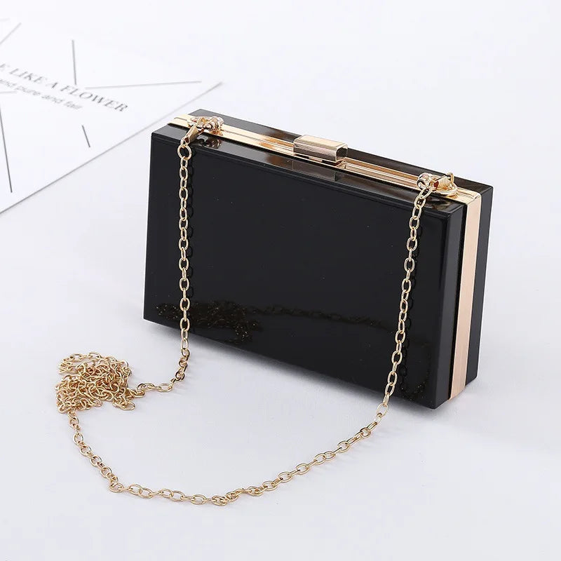 Woman Acrylic Pink Evening Clutch Classic Lady Crossbody Shoulder Bags