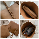 Women's PU Leather Handbags Large Tote Bag Purse Pocket Sac Bolso