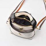 Colorful Strap Bucket Bag PU Leather Shoulder Bags