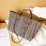 Vintage Canvas Tote Bag Large Handbag Retro Messenger Bag Ladies Shoulder Bag