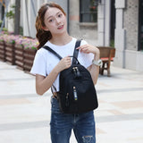 Women's Anti-Theft Backpack PU Leather Waterproof Large Capacity Travel Bag