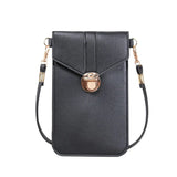 Women's Tide Locks Messenger Pu Leather Touch Screen Mobile Phone Wallet