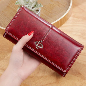 Women's Long Leather Wallet Lady Purses Clutch Bag Top PU Cardholder Money Bag