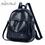 Vintage Leather Backpack Women Shoulder Bag School Bags for Girls
