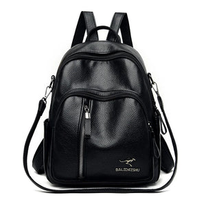 Vintage Leather Backpack Women Shoulder Bag Travel School Girls Mochila