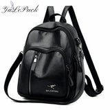 Vintage Leather Backpack Women Shoulder Bag School Bags for Girls