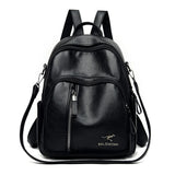 Vintage Leather Backpack Women Shoulder Bag School Bags for Girls