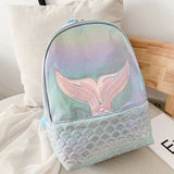 Glitter Mermaid Backpack Girls School Book Shoulder Bag Rucksack Travel