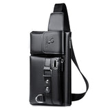 Men's Casual Waist Bag Waterproof PU Leather Chest Bag
