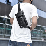 Men's Casual Waist Bag Waterproof PU Leather Chest Bag