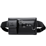 Men's Casual Waist Bag Waterproof PU Leather Chest Bag