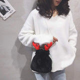 Elk Shoulder Bag Lightweight Cartoon Wild Drawstring Plush Crossbody Pack