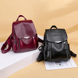 PU Leather Backpack Schoolbag For Girls